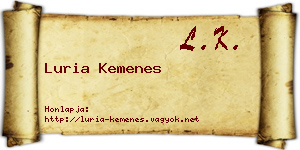 Luria Kemenes névjegykártya